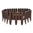 Palisada/bordura pentru gradina maro 27x24 cm, 2.16 m, set 8 buc