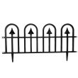 Gard de gradina decorativ, plastic negru, 60x31 cm, set 4 buc