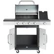 Gratar gradina, grill dreptunghiular, cu gaz, 4+1 arzatoare, cu roti, capac, 120x48x110 cm, BBQ Forbes 
