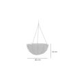Ghiveci decorativ cu lant, rotund,​​​​​​​ nuca de cocos, 30x30x14 cm 