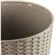 Ghiveci decorativ de flori, rotund inalt, 25x47.6 cm, cafeniu, imitatie ratan, Rato