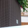 Ghiveci decorativ de flori, patrat 20x20 cm, imitatie ratan, maro