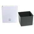 Ghiveci decorativ de flori, Prosperplast, Rato, imitatie ratan, patrat, alb, 40x40x40.8 cm