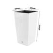 Ghiveci decorativ de flori, Prosperplast, Rato, imitatie ratan, patrat, alb, 22.5x22.5x42.1 cm