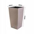 Ghiveci decorativ de flori, Prosperplast, Rato, imitatie ratan, patrat, cafeniu, 22.5x22.5x42.1 cm