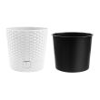 Ghiveci decorativ de flori, rotund 25x22.4 cm, imitatie ratan, alb, Rato