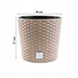 Ghiveci decorativ de flori, Prosperplast, Rato, imitatie ratan, rotund, cafeniu, 30x27 cm