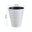 Ghiveci decorativ de flori, rotund 34.5x38.5 cm, alb, Sand