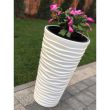 Ghiveci decorativ de flori, rotund inalt 39x75 cm, alb, Sand