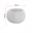 Ghiveci decorativ de flori, rotund, alb, 29x19.5 cm, Splofy