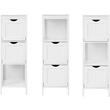 Dulap baie, Vasagle, placa MDF, 1 raft, 2 sertare, alb, 30x30x89 cm