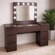 Masa de toaleta/machiaj, Antonia, wenge, cu oglinda si LED-uri, 155x42x135 cm (144018)