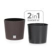 Ghiveci de flori rotund, 22.4 cm, maro inchis, Strend Pro 