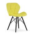 Set 4 scaune stil scandinav, Artool, Lago Velvet, catifea, lemn, galben si negru, 47x52x73.5 cm