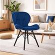Scaun stil scandinav, Artool, Lago Velvet, catifea, lemn, bleumarin si negru, 47x52x73.5 cm