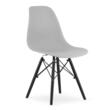 Scaune stil scandinav, set 4 buc, Artool, Osaka, PP, lemn, gri si negru, 46x54x81 cm