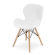 Set 4 scaune stil scandinav, Artool, Lago, piele ecologica, lemn, alb, 47x38x73 cm
