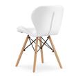 Set 4 scaune stil scandinav, Artool, Lago, piele ecologica, lemn, alb, 47x38x73 cm