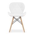 Set 4 scaune stil scandinav, Artool, Lago, piele ecologica, lemn, alb, 47x38x73 cm