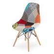 Set 4 scaune stil scandinav, Artool, Seul, textil, lemn, mozaic multicolor, 46.5x56.5x82.5 cm