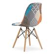 Set 4 scaune stil scandinav, Artool, Seul, textil, lemn, mozaic multicolor, 46.5x56.5x82.5 cm