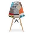 Set 4 scaune stil scandinav, Artool, Seul, textil, lemn, mozaic multicolor, 46.5x56.5x82.5 cm