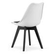 Set 4 scaune stil scandinav, Artool, Mark, PP, lemn, alb si negru, perna neagra, 49x43x82 cm
