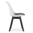 Set 4 scaune stil scandinav, Artool, Mark, PP, lemn, alb si negru, perna neagra, 49x43x82 cm