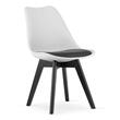 Set 4 scaune stil scandinav, Artool, Mark, PP, lemn, alb si negru, perna neagra, 49x43x82 cm
