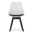 Set 4 scaune stil scandinav, Artool, Mark, PP, lemn, alb si negru, perna neagra, 49x43x82 cm