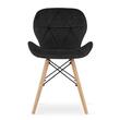 Scaun stil scandinav, Artool, Lago, catifea, lemn, negru, 48x43x74 cm