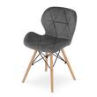 Scaun stil scandinav, Artool, Lago Velvet, catifea, lemn, gri, 48x43x74 cm
