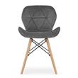 Scaun stil scandinav, Artool, Lago Velvet, catifea, lemn, gri, 48x43x74 cm
