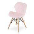 Scaun stil scandinav, Artool, Lago, catifea, lemn, roz, 48x43x74 cm