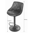 Scaun de bucatarie/bar, Artool, Kast, rotativ, piele ecologica, negru, 45.5x48.5x85 cm