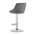 Scaun de bucatarie/bar, Artool, Kast, rotativ, catifea, gri si argintiu, 45.5x49x85-105 cm