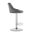 Scaun de bucatarie/bar, Artool, Kast, rotativ, catifea, gri si argintiu, 45.5x49x85-105 cm