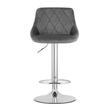 Scaun de bucatarie/bar, Artool, Kast, rotativ, catifea, gri si argintiu, 45.5x49x85-105 cm