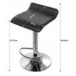 Scaun de bucatarie/bar, Artool, Fort, rotativ, piele ecologica, negru si argintiu, 38x39x84 cm
