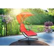 Sezlong suspendat, Jumi, otel, cu parasolar, rosu, max 100 kg, 183x112x213 cm