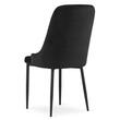 Set 4 scaune stil scandinav, Artool, Amore, catifea, metal, negru, 48x56x93 cm