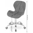 Scaun de birou, Artool, Avola, rotativ, piele ecologica, gri, 47.5x55.5x84.5 cm