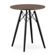 Masa stil scandinav, Leobert, rotund, MDF si lemn, maro rustic, 60x73 cm