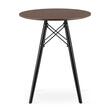 Masa stil scandinav, Leobert, rotund, MDF si lemn, maro rustic, 60x73 cm