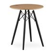 Masa stil scandinav, Leobert, rotund, MDF si lemn, natur, 60x73 cm
