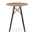 Masa stil scandinav, Leobert, rotund, MDF si lemn, natur, 60x73 cm