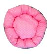 Patut/culcus rotund, pentru caine/pisica, roz cu buline, 97 cm (360256)
