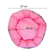 Culcus impermeabil, pentru caine/pisica, model buline, roz, 67 cm 