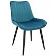 Scaune bucatarie/living, set 4 buc, Jumi, Viva, catifea, metal, albastru marin, 54x61x83 cm