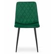 Set 4 scaune stil scandinav, Artool, Turin, catifea, metal, verde si negru, 44.5x53x88.5 cm